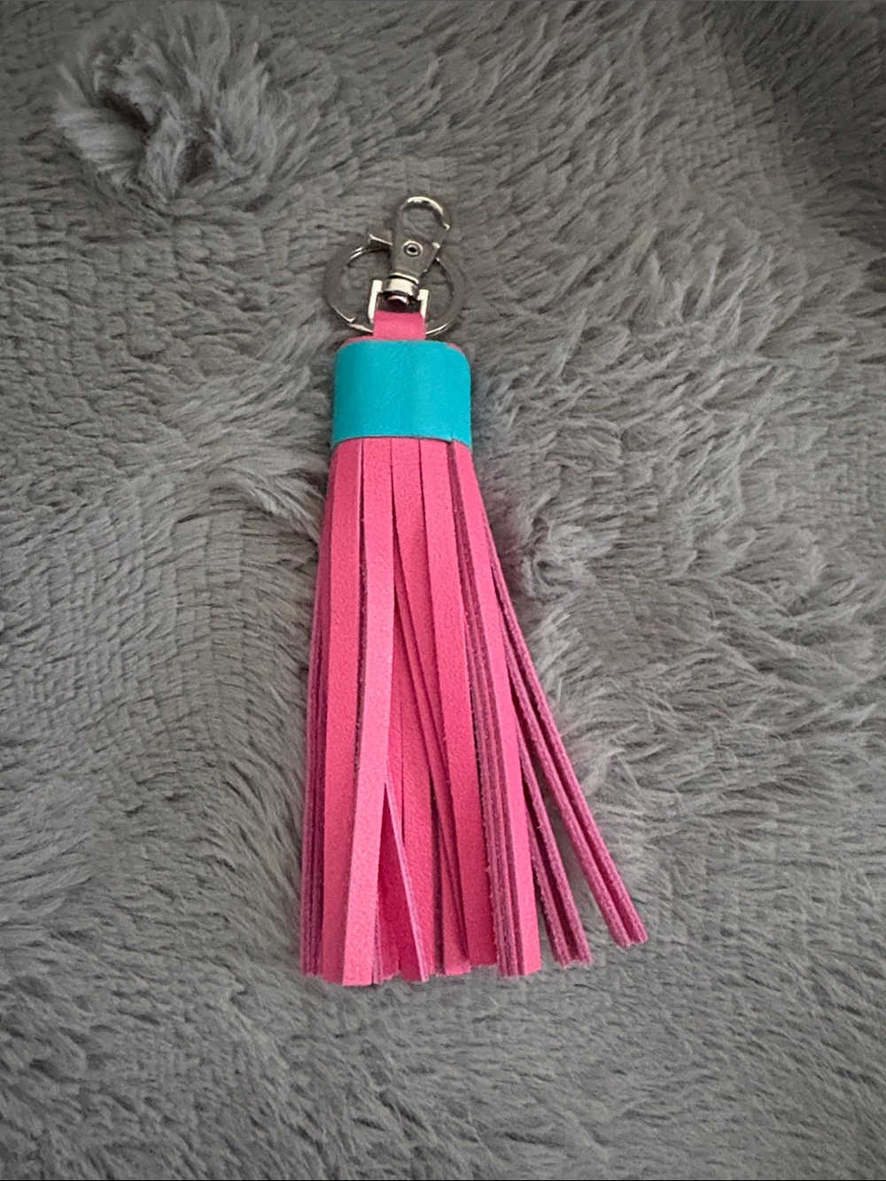 Pink and Teal Tassel Keychain - Fashionable Women’s Accessory